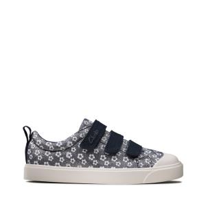 Boys' Clarks City Vibe Kid Canvas Shoes Navy | CLK675KLS