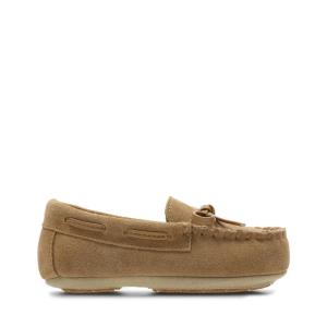 Boys' Clarks Crackling Flo Slippers Brown | CLK720NUR