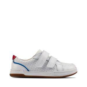 Boys' Clarks Fawn Solo Kid Sneakers White | CLK096XFV