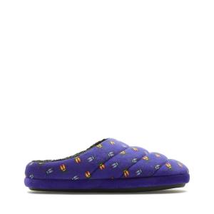 Boys' Clarks Fluffy Warm Kid Slippers Navy | CLK895SKF