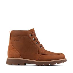 Boys' Clarks Heath Lace Youth Originals Boots Brown | CLK348YVI