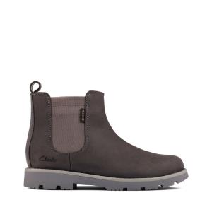 Boys' Clarks Heath Sea GORE-TEX Kid Originals Boots Dark Grey | CLK412RSK