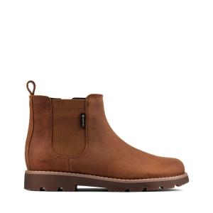 Boys' Clarks Heath Sea GORE-TEX Kid Originals Boots Brown | CLK653FAY