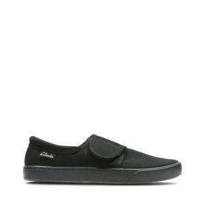 Boys' Clarks Hopper Run Kid Canvas Shoes Black | CLK672ZTW