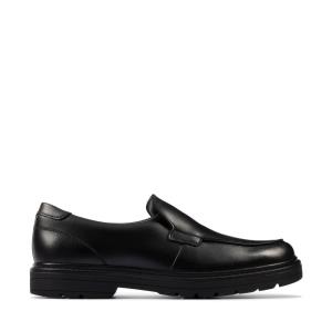 Boys' Clarks Loxham Grove Youth School Shoes Black | CLK397IZE