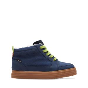 Boys' Clarks Nova Rain Kid Originals Boots Navy | CLK827REK