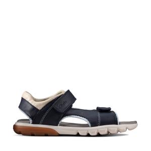 Boys' Clarks Rocco Wave Youth Sandals Navy | CLK168BSL