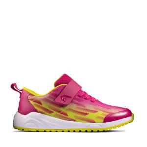 Girls' Clarks Aeon Pace Youth Sneakers Pink / Light Green | CLK302ZMV