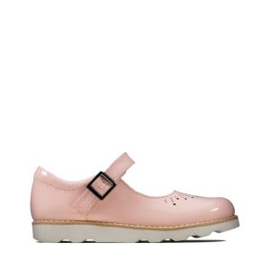 Girls' Clarks Crown Jump Kid School Shoes Pink | CLK635DPM