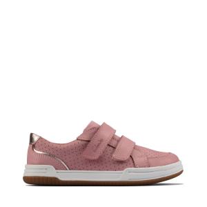 Girls' Clarks Fawn Solo Kid Sneakers Light Pink | CLK270VLU