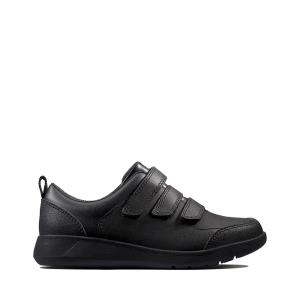 Girls' Clarks Scape Sky Kid School Shoes Black | CLK215TLV