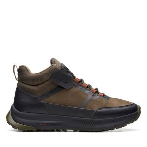 Men's Clarks ATL Trail Up Waterproof Sneakers Dark Olive | CLK163UJP