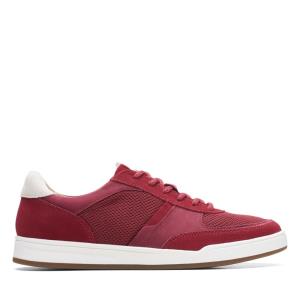 Men's Clarks Bizby Lace Sneakers Red | CLK379DJX