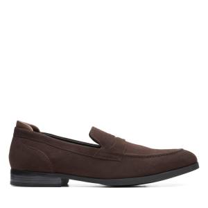 Men's Clarks Bradish Ease Loafers Dark Brown | CLK382RXE