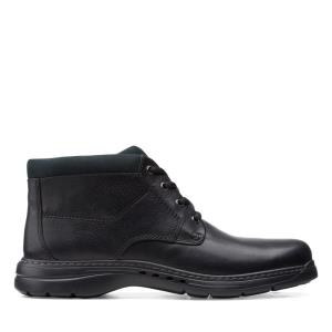 Men's Clarks Brawley Up Casual Boots Black | CLK361DBG