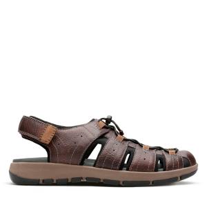 Men's Clarks Brixby Cove Sandals Dark Brown | CLK203SMY