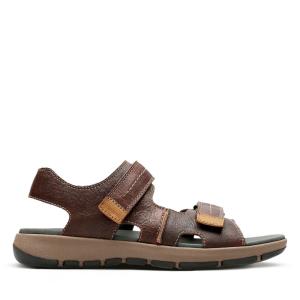 Men's Clarks Brixby Shore Sandals Dark Brown | CLK476BJP