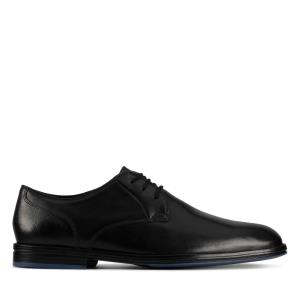 Men's Clarks Citi Stride Lace Black Shoes Black | CLK057TVO