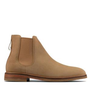 Men's Clarks Clarkdale Gobi Chelsea Boots Dark Brown | CLK048LOI