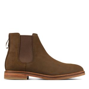 Men's Clarks Clarkdale Gobi Chelsea Boots Dark Olive | CLK951JSA