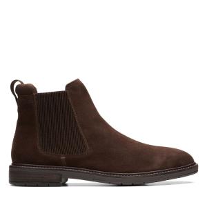 Men's Clarks Clarkdale Hall Chelsea Boots Dark Brown | CLK019EYT