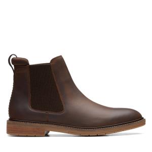 Men's Clarks Clarkdale Hall Chelsea Boots Brown | CLK321DEL