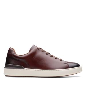 Men's Clarks CourtLite Lace Sneakers Dark Brown | CLK289ZYM