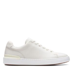 Men's Clarks CourtLite Lace Sneakers White | CLK106OJU