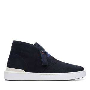 Men's Clarks Court Lite Desert Ankle Boots Navy | CLK590OQD