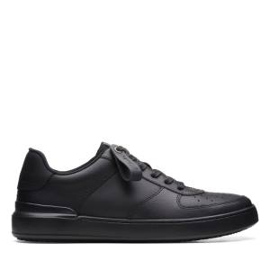 Men's Clarks Court Lite Tie Sneakers Black | CLK780FEU