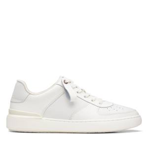 Men's Clarks Court Lite Tie Sneakers White | CLK921ROW