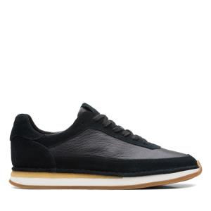 Men's Clarks Craft Run Lace Black Shoes Black | CLK126WFY