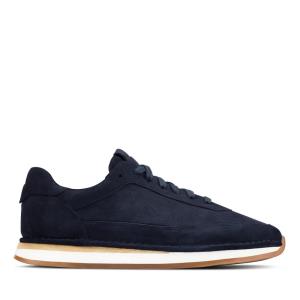 Men's Clarks Craft Run Lace Sneakers Navy | CLK946ABC