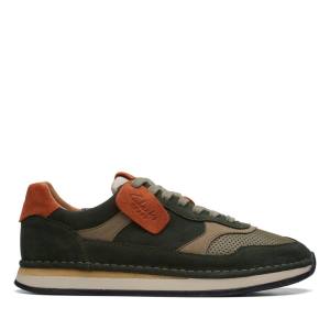 Men's Clarks Craft Run Tor Sneakers Olive | CLK310MHB