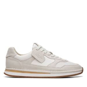 Men's Clarks Craft Run Tor Sneakers White | CLK783GMF