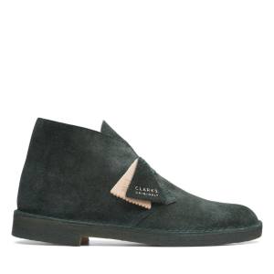 Men's Clarks Desert Boot Classic Desert Boots Drk Green Hairy | CLK419IYQ