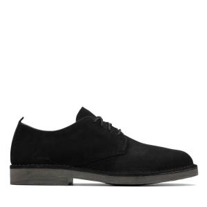 Men's Clarks Desert London2 Black Shoes Black | CLK560SCK