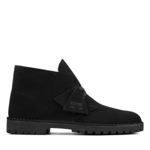 Men's Clarks Desert Rock Desert Boots Black | CLK705EVQ