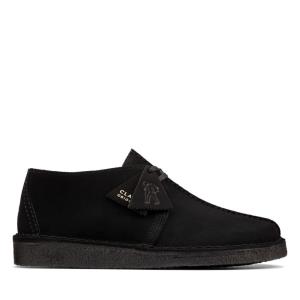 Men's Clarks Desert Trek Black Shoes Black | CLK709WTF