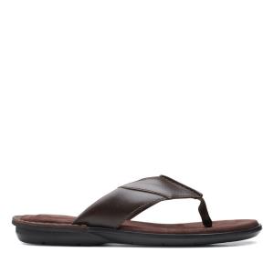 Men's Clarks Ellison Easy Sandals Dark Brown | CLK471BDA