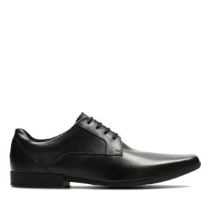 Men's Clarks Glement Lace Black Shoes Black | CLK541CZY