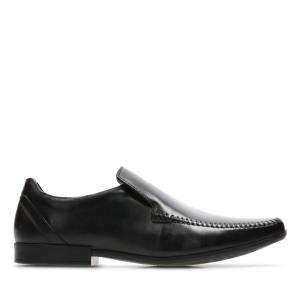 Men's Clarks Glement Seam Black Shoes Black | CLK481ZLI