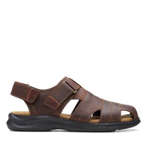 Men's Clarks Hapsford Cove Sandals Brown | CLK837HAZ