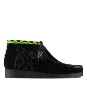 Men's Clarks Jamaica Bee Casual Boots Black / Green | CLK467IPH