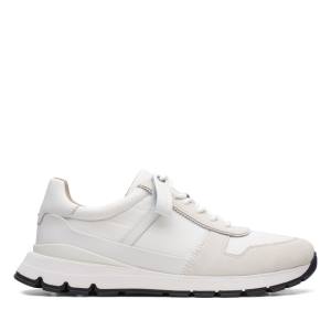 Men's Clarks Move Lite Race Sneakers White | CLK194QTU