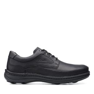 Men's Clarks Nature Three Black Shoes Black | CLK250BDU