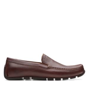 Men's Clarks Oswick Plain Loafers Dark Brown | CLK396SKC