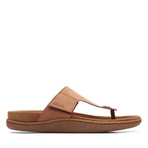 Men's Clarks Pilton Post Sandals Dark Brown | CLK043WFU