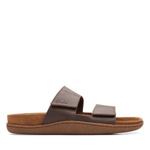 Men's Clarks Pilton Strap Sandals Brown | CLK036WLA