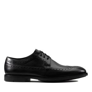 Men's Clarks Ronnie Limit Black Shoes Black | CLK530DCN